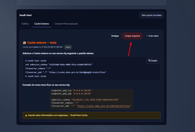 Limpar os arquivos do Cache Externo no FiveM — South Host