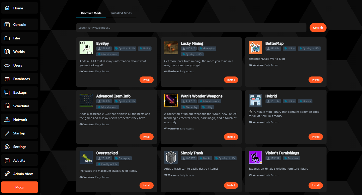 Interface do Instalador de Mods