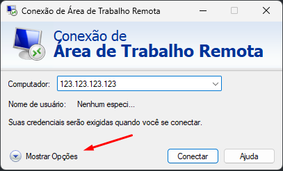 Como alterar o tamanho da tela do RDP — passo 1 (South Host)