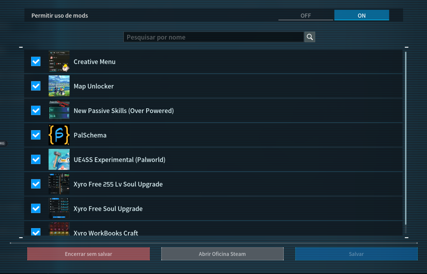 Gerenciamento de Mods